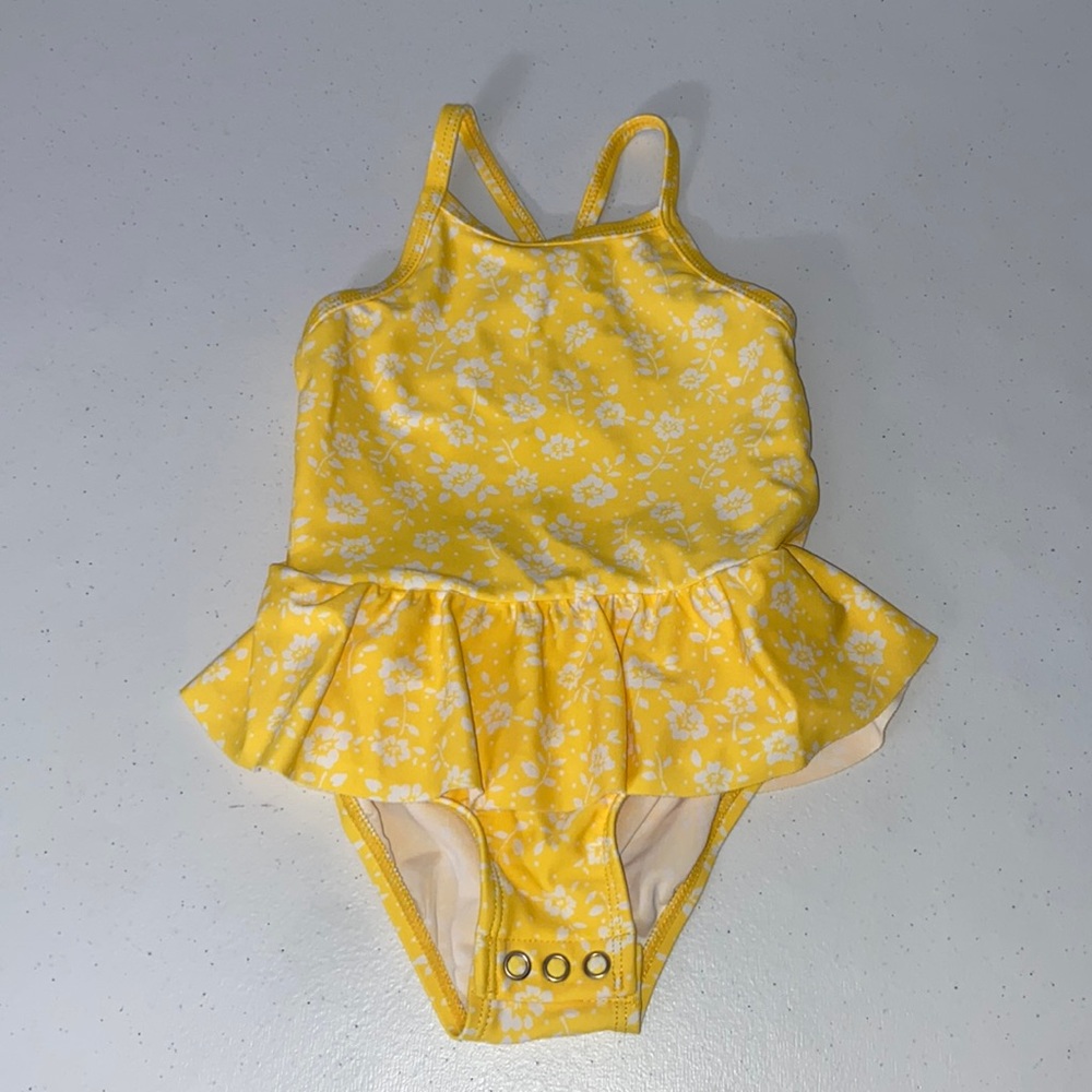 Just One You Carter’s Baby Girl Yellow Floral One Piece Swimsuit Size 18 Months